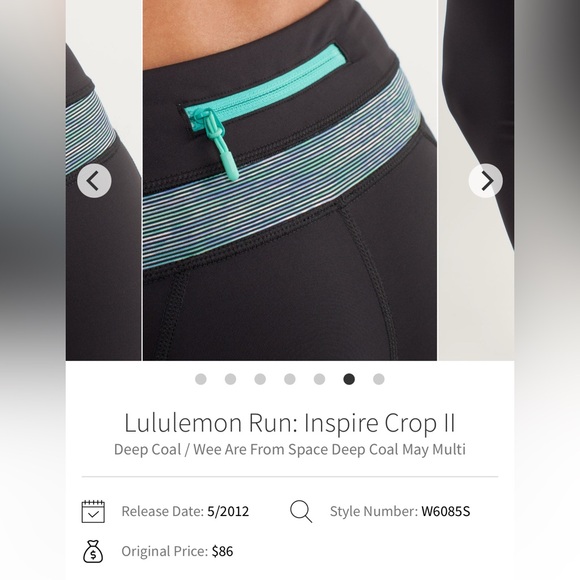 Lululemon Run: Inspire Crop II - size 6 - Picture 3 of 6